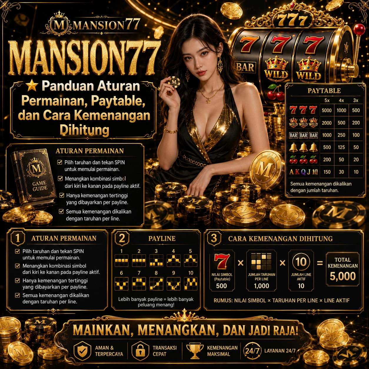 MANSION77 📊 Cara Membaca Paytable Slot Gacor Thailand dari Nilai Simbol hingga Kombinasi Valid